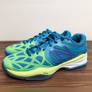 NEW BALANCE 996 Teal Blue & Yellow Tennis Court Shoes [Womens US 7.5]